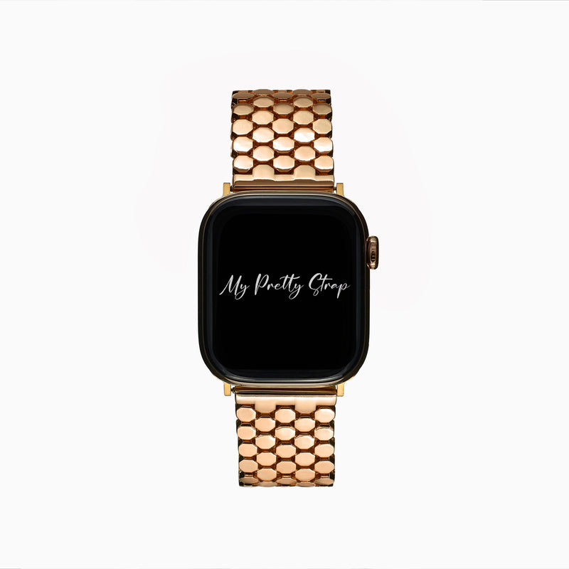 Honeycomb Stainless Steel Strap – Rose Gold